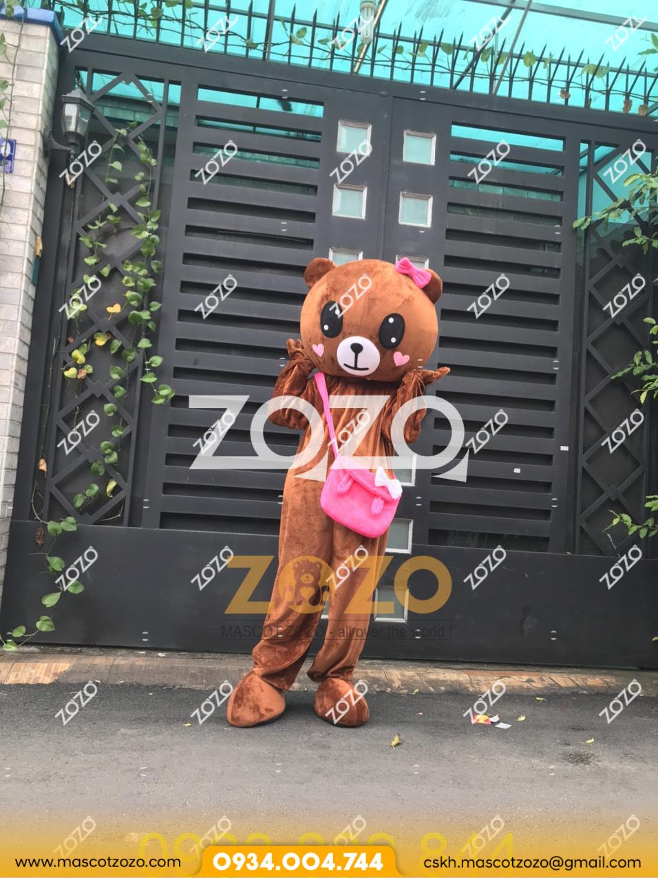 Mascot gấu nâu