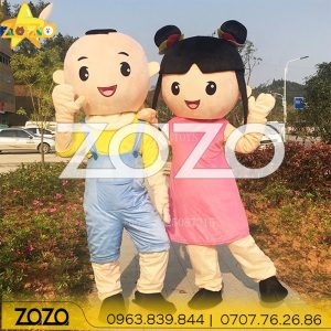mascot mo hinh bieu dien couple 2143 2