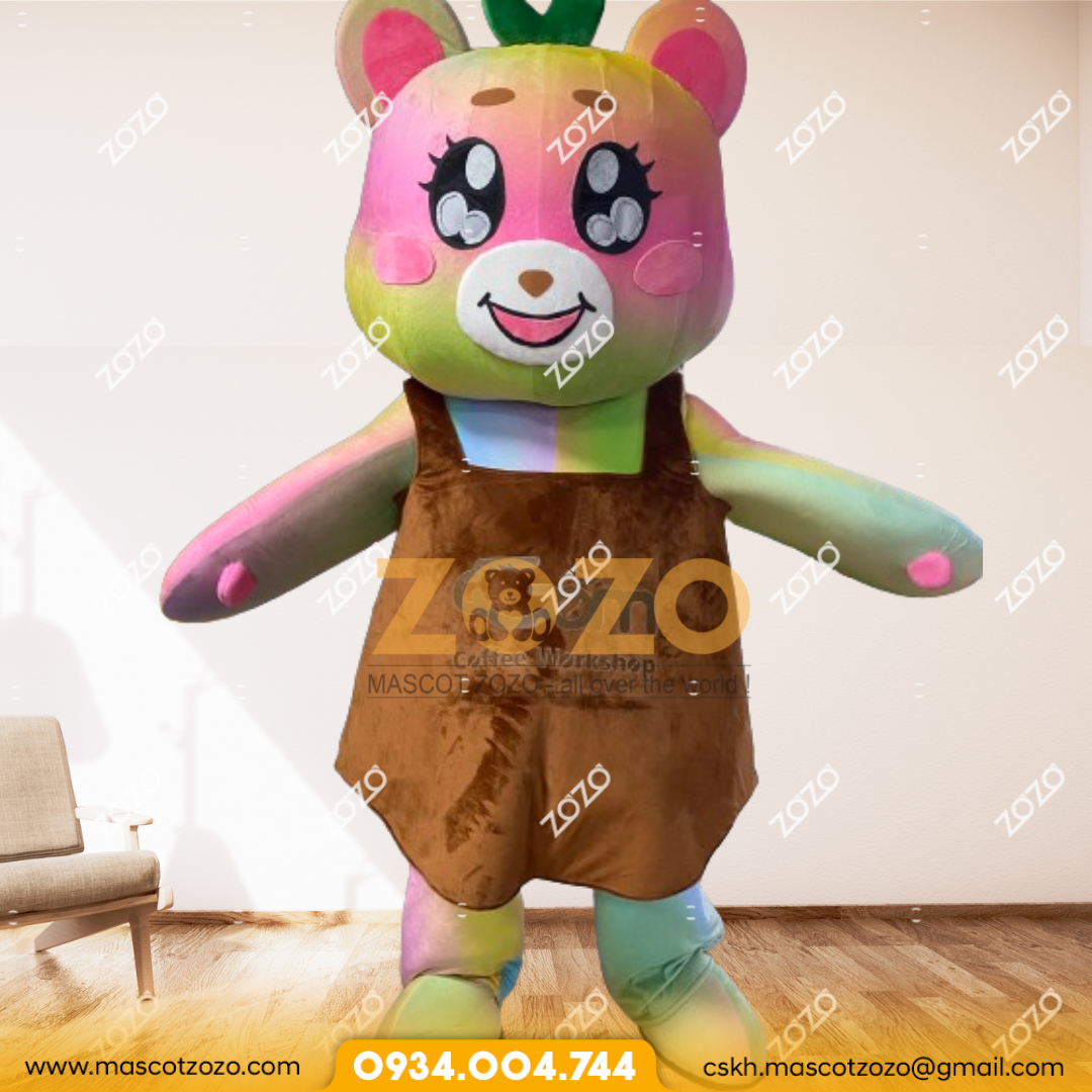 MASCOT / LINH VẬT BÉ GẤU 7 MÀU SẶC SỠ - Ảnh 2
