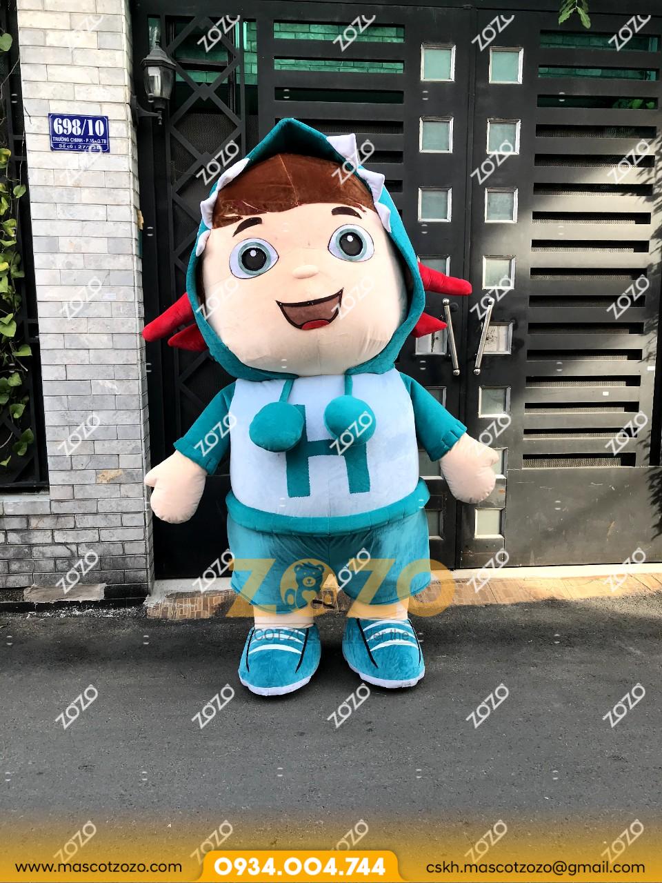 mascot chú bé rồng caube