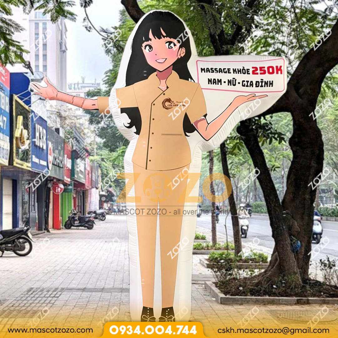 rối cô gái spa mascotzozo 2