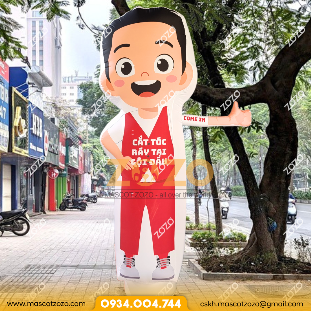 rối cửa hàng cắt tóc mascotzozo 6