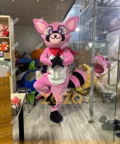 MASCOT GẤU MÈO HỒNG HỒNG