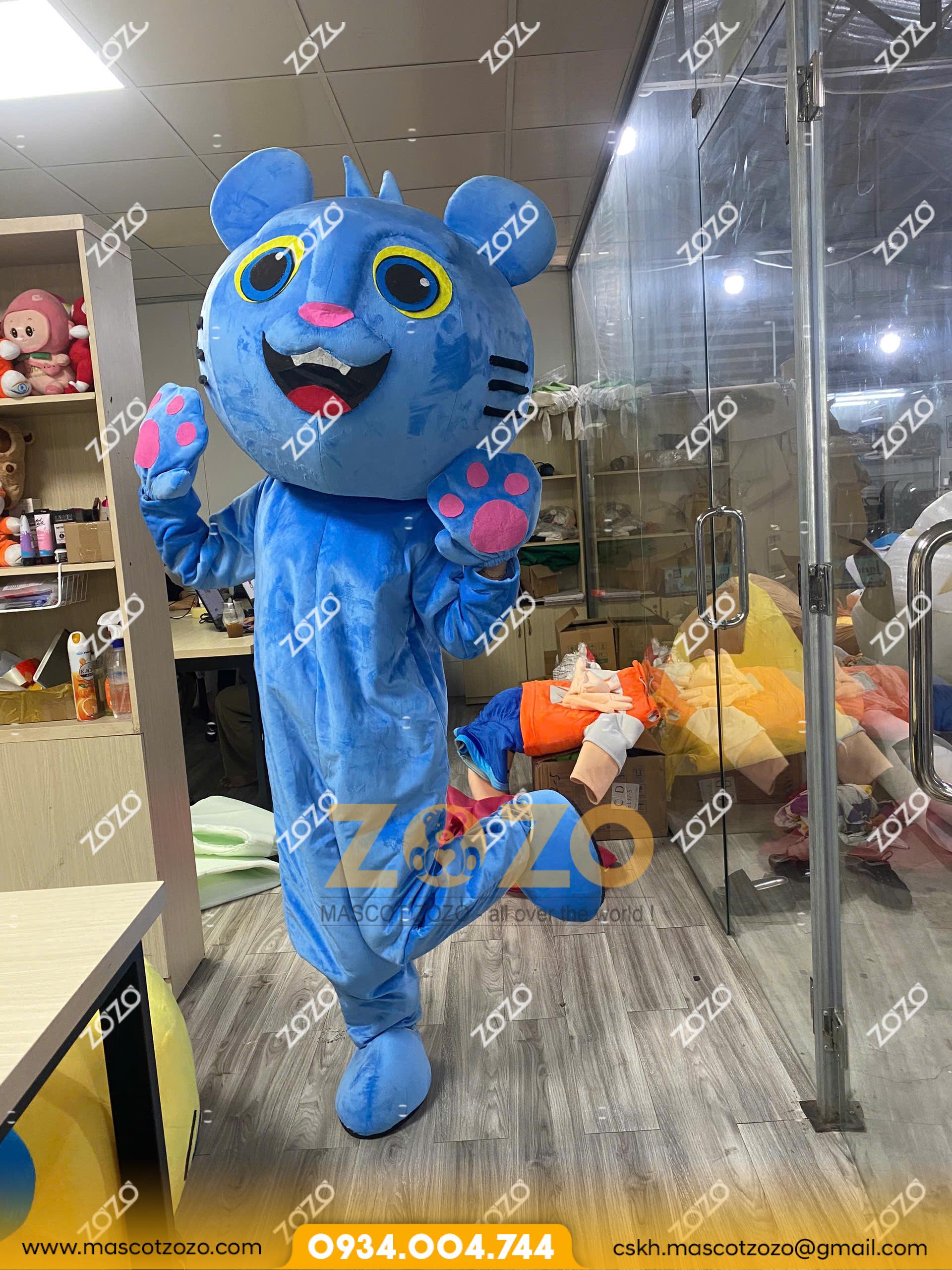 MASCOT BÉ MÈO XANH DƯƠNG