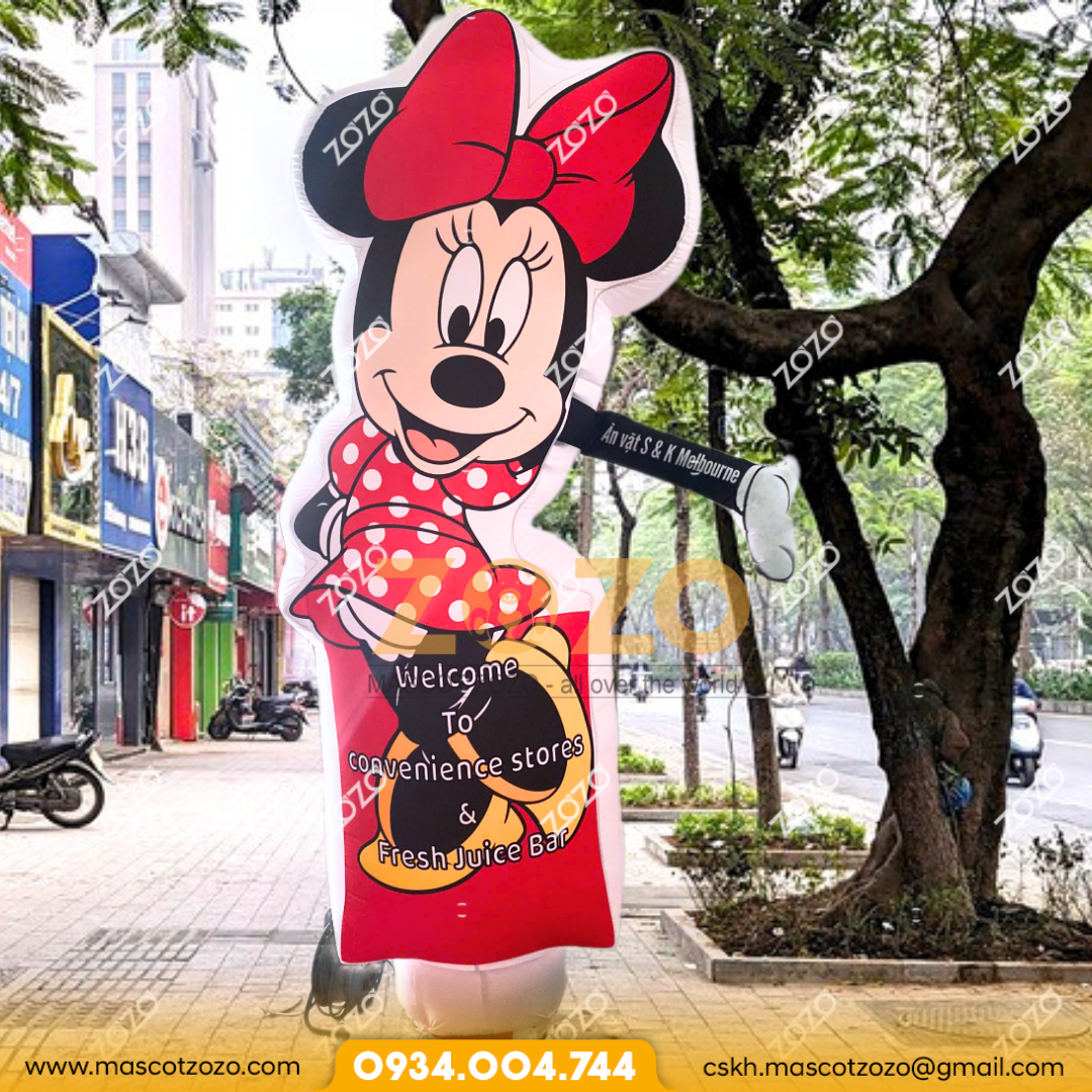rối hơi vẫy tay Minnie mascotzozo 2