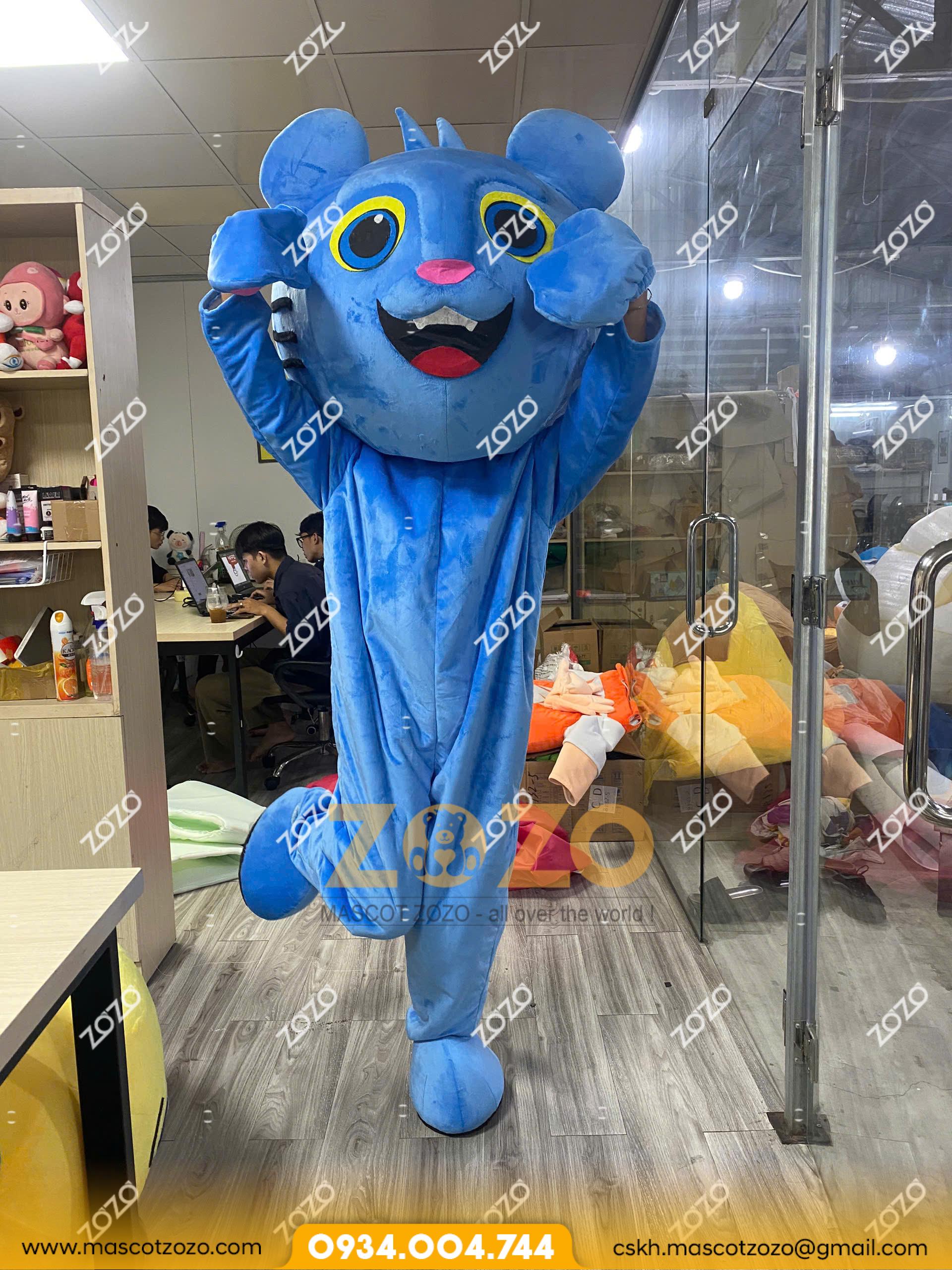 mascot mèo xanh 1 meo xanh 3