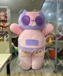 MASCOT HƠI ROBOT HỒNG TÍM