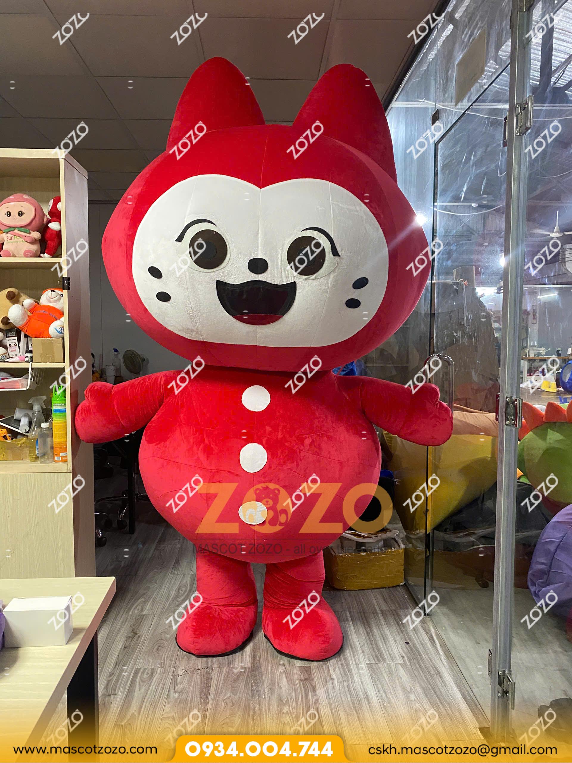 mascot hơi mèo đỏ 2 1