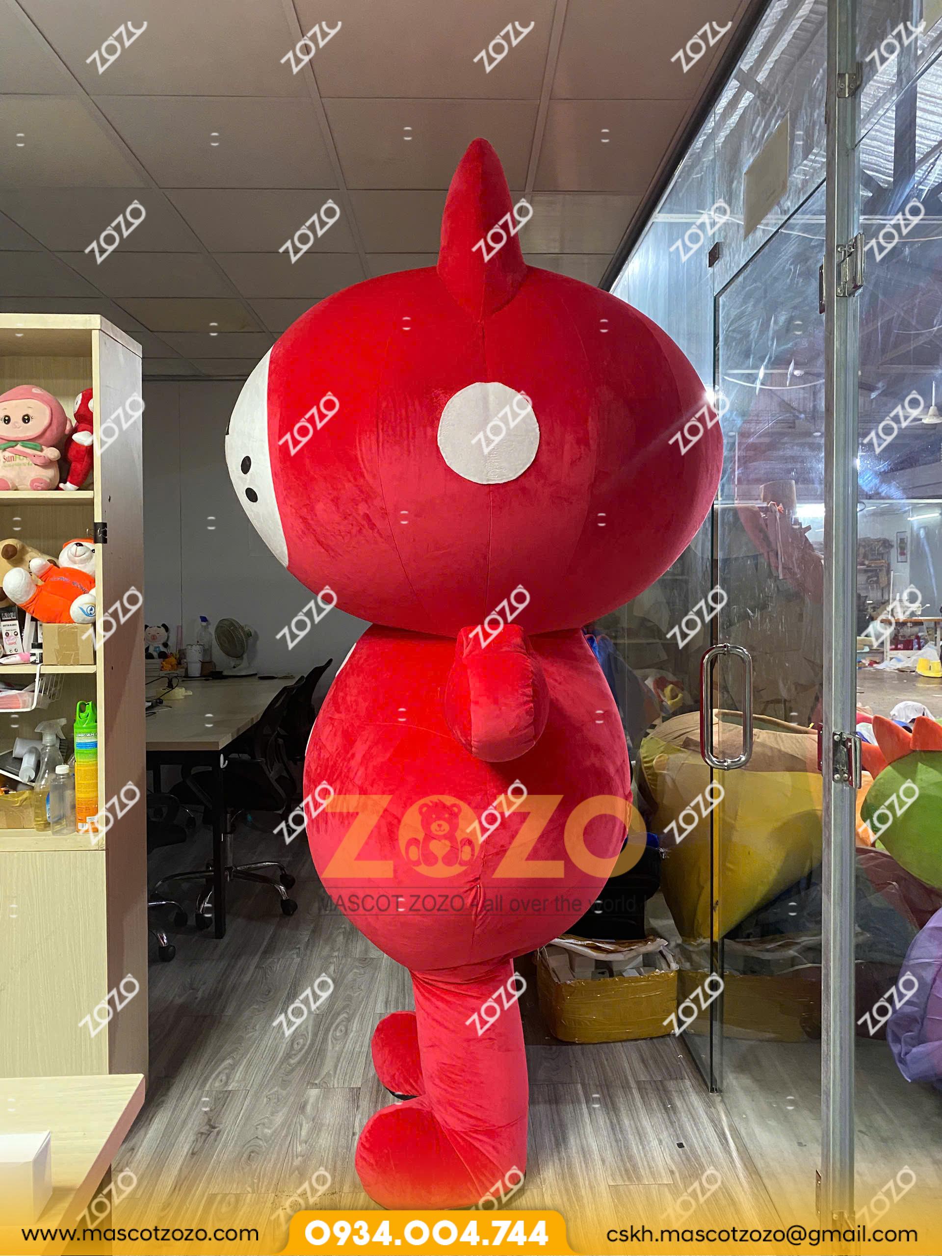 mascot hơi mèo đỏ 3
