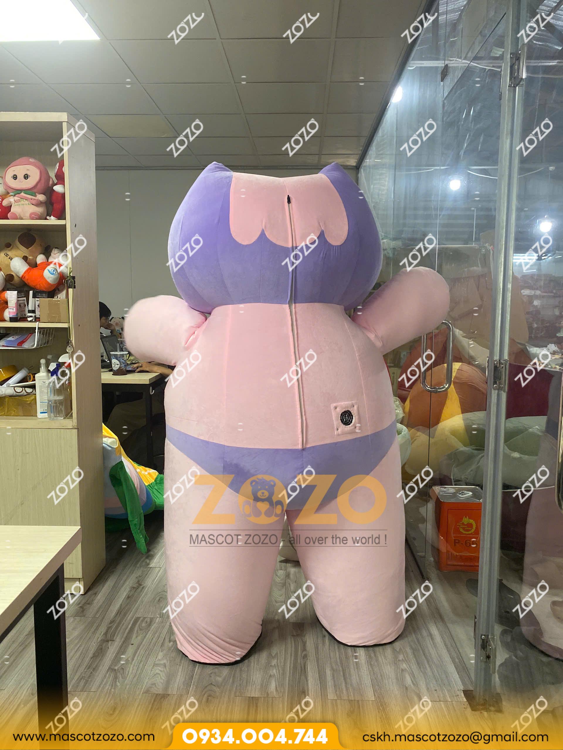 MASCOT HƠI ROBOT HỒNG TÍM - Ảnh 2