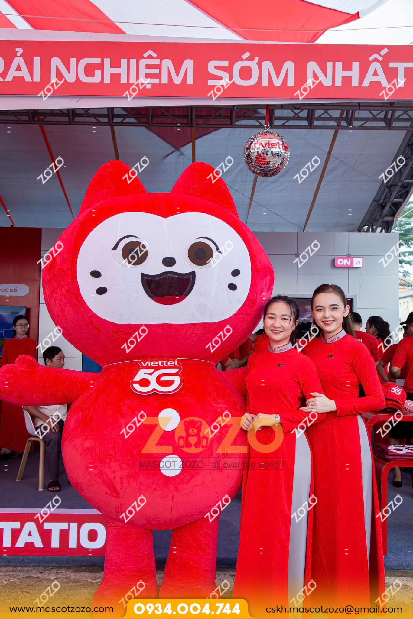 mascot hơi mèo đỏ 2 4