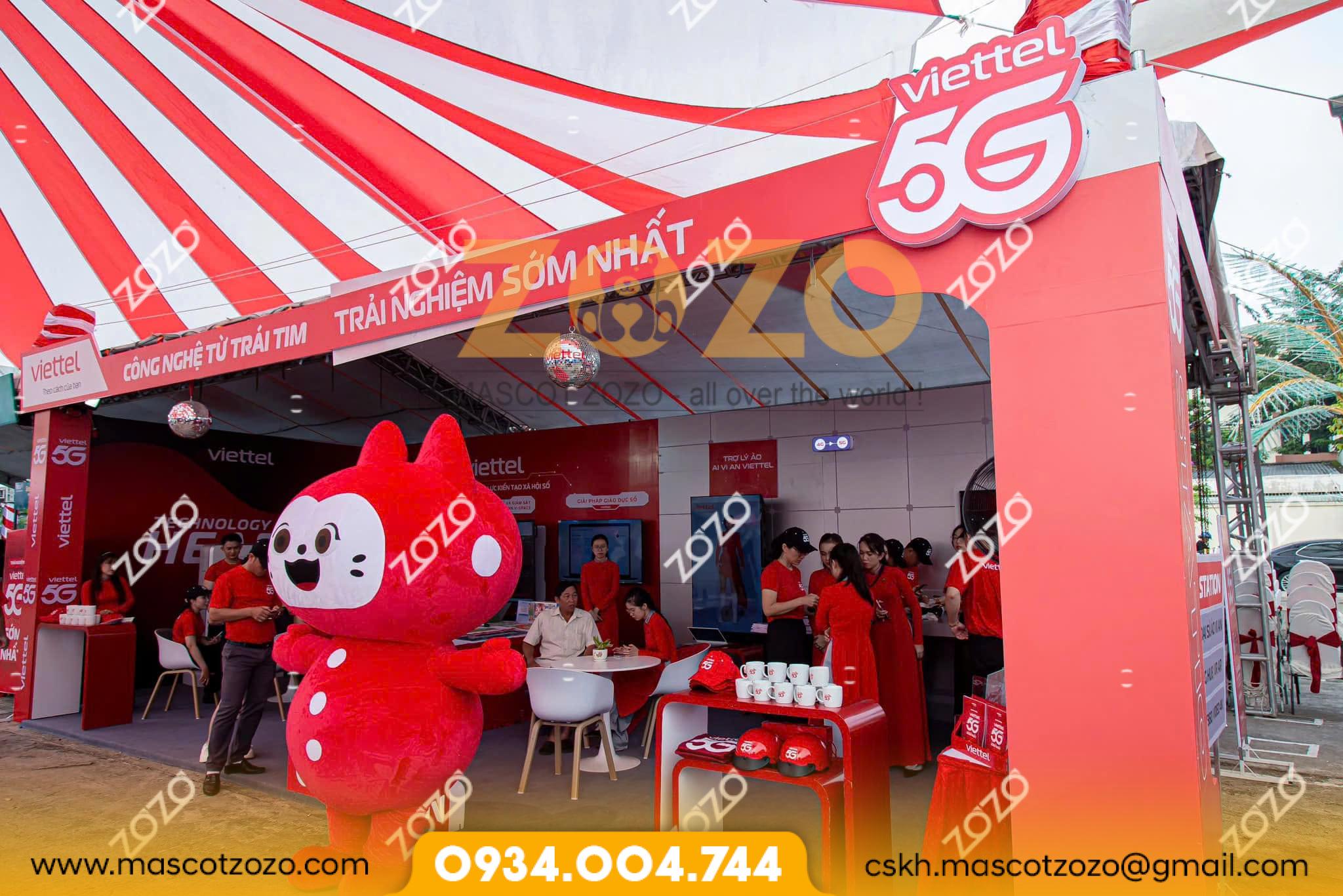 mascot hơi mèo đỏ 3 5