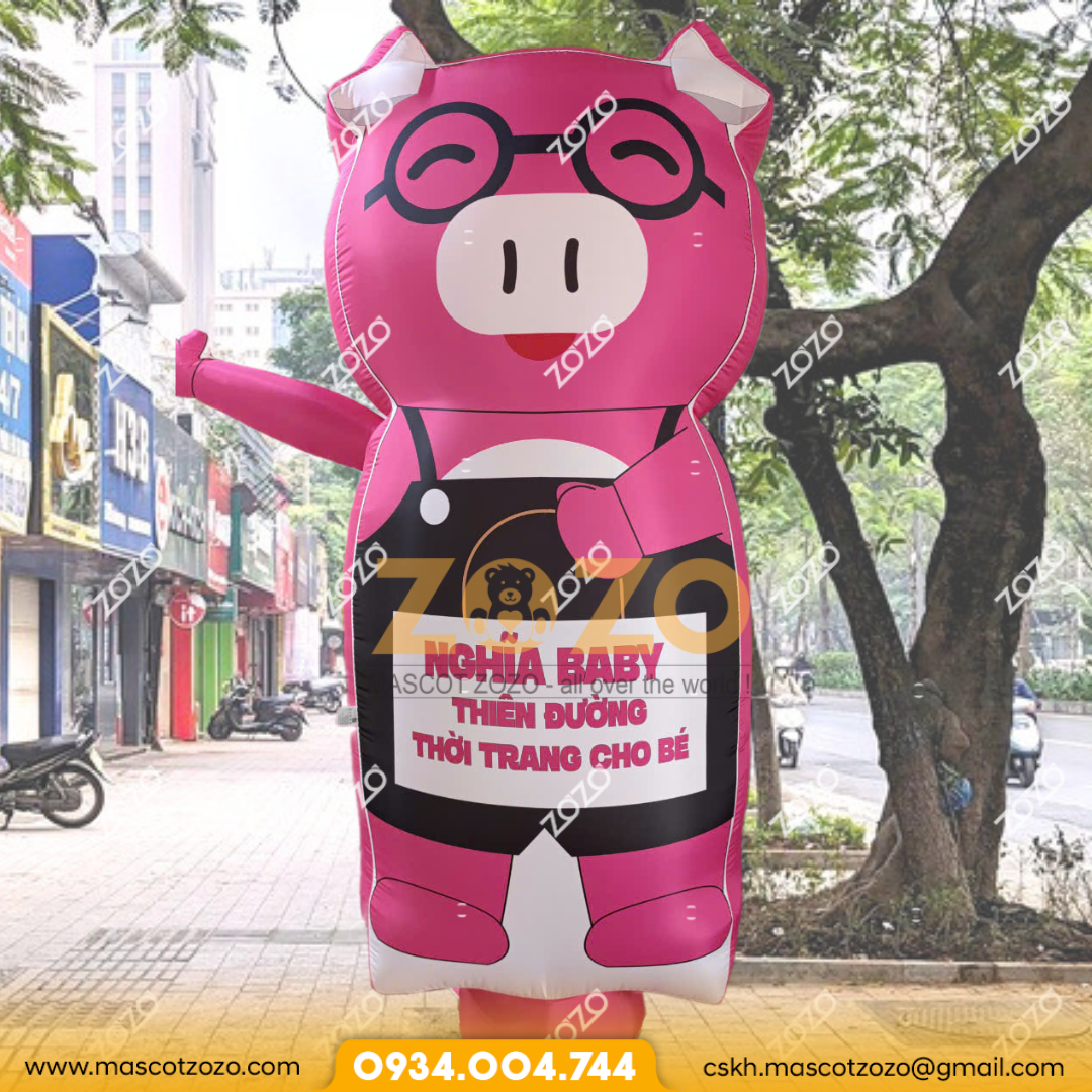 rối hơi heo hồng mascotzozo 2