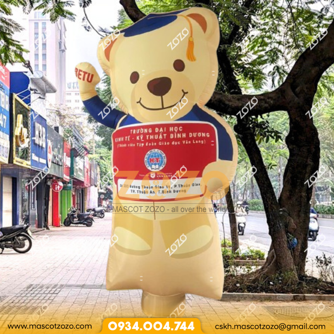 rối hơi gấu trường đại học Bình Dương mascotzozo