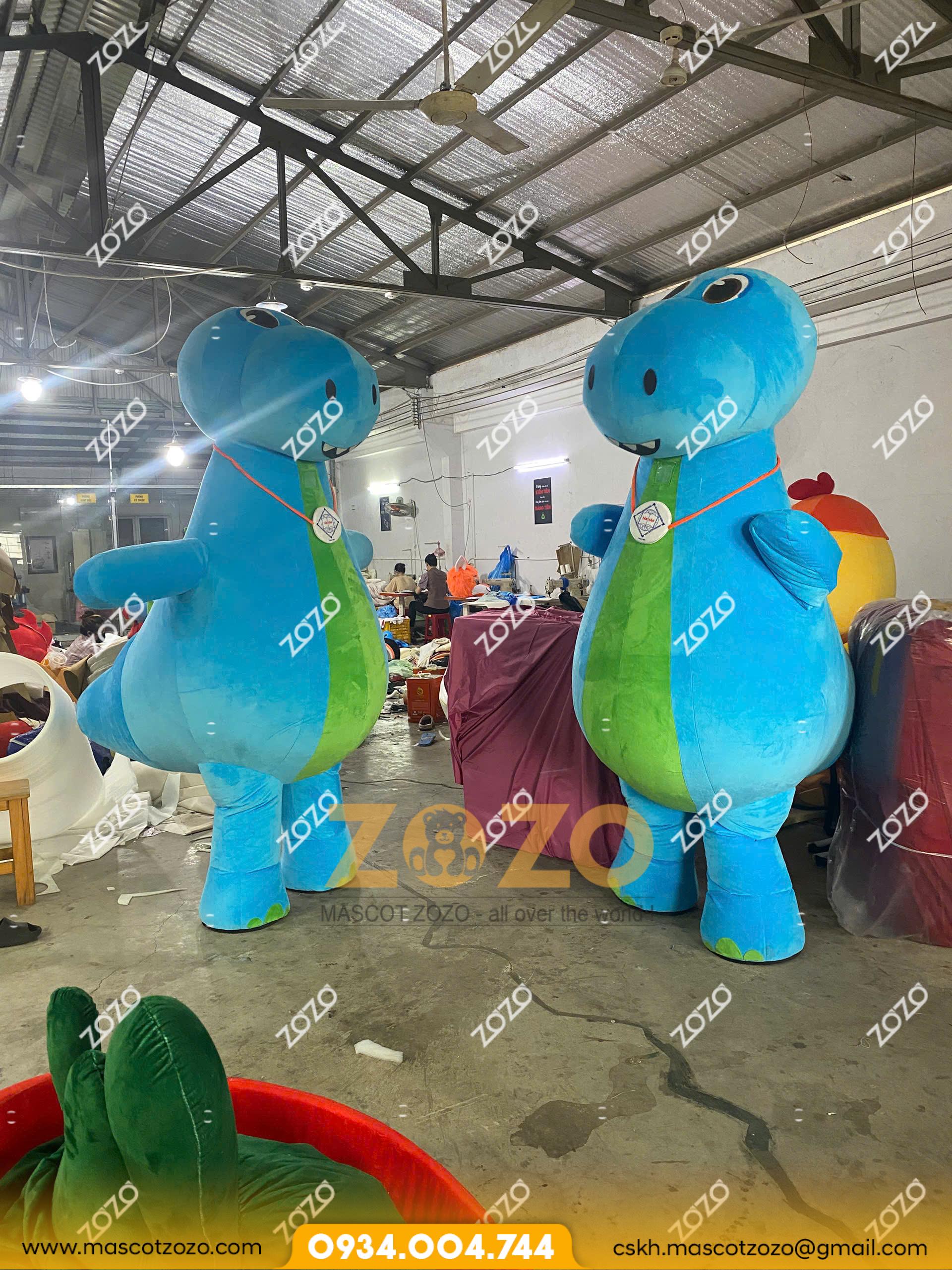 MASCOT HƠI KHỦNG LONG XANH - Ảnh 2