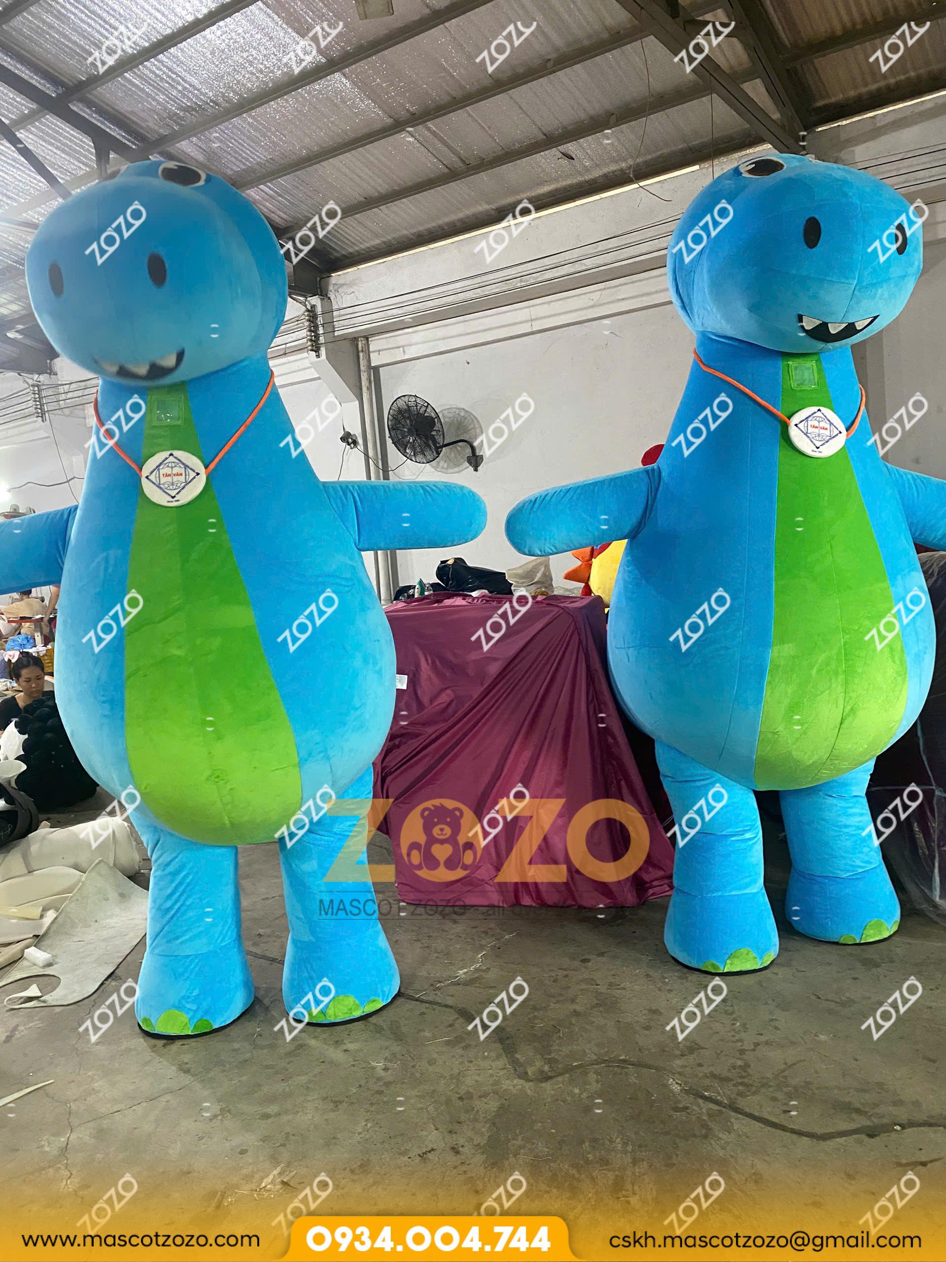 MASCOT HƠI KHỦNG LONG XANH - Ảnh 3
