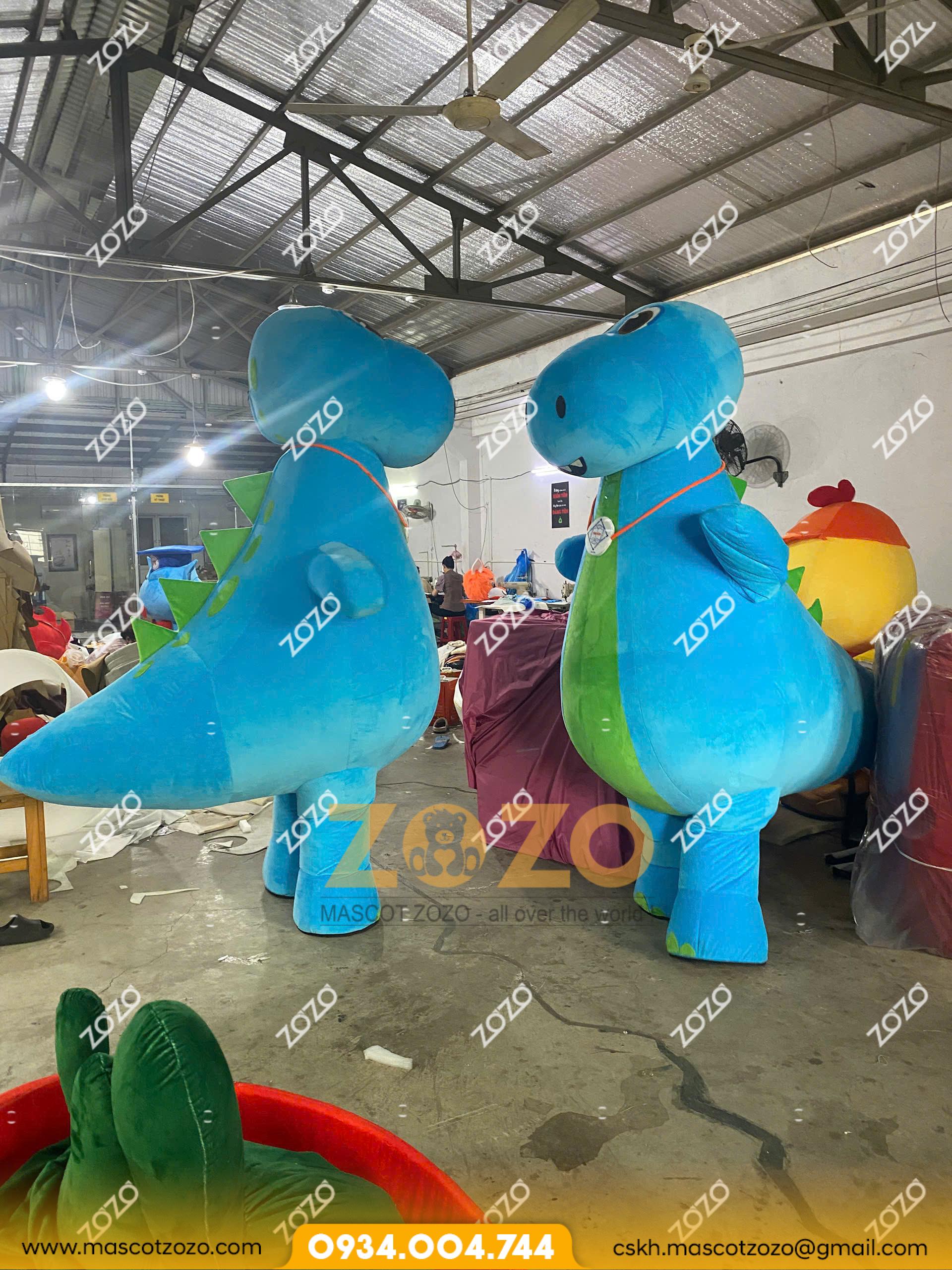 MASCOT HƠI KHỦNG LONG XANH - Ảnh 4
