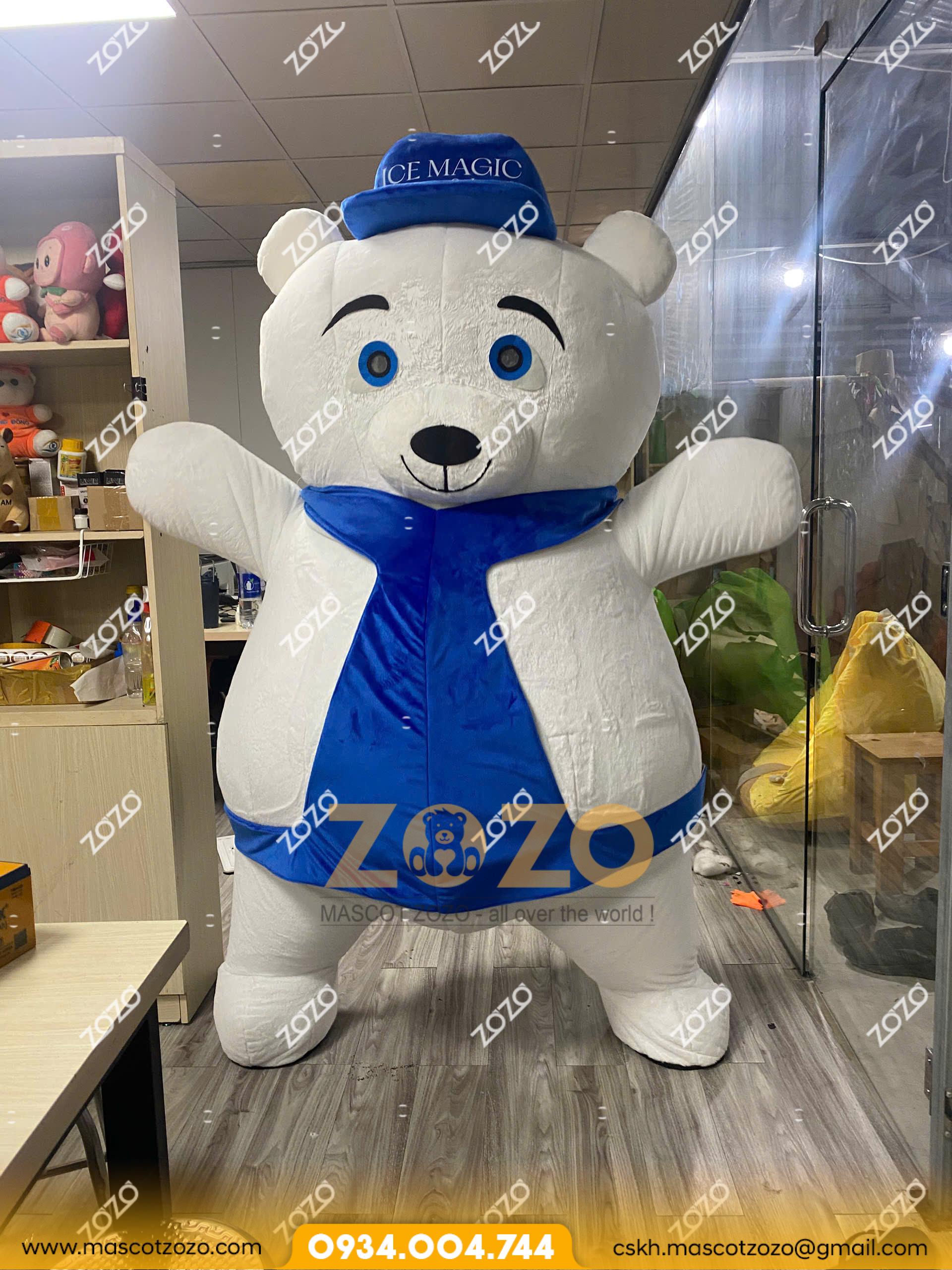 MASCOT HƠI GẤU TRẮNG