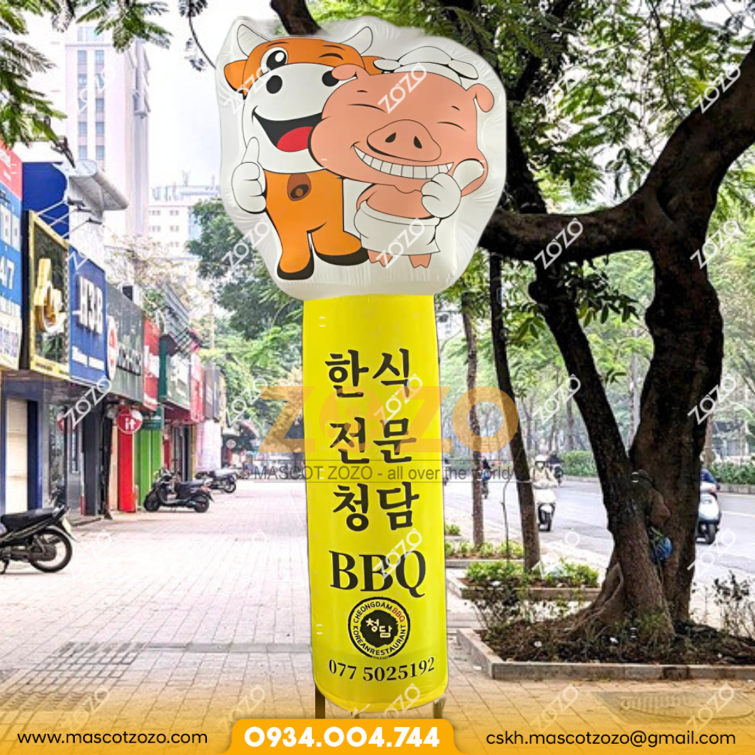 rối hơi quán nướng Hàn Quốc mascotzozo