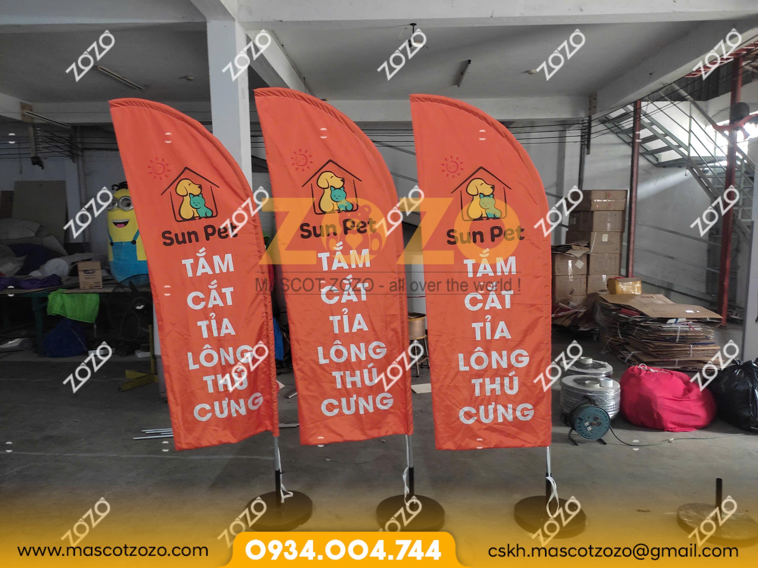 CỜ PHƯỚN CÁNH BUỒM CỬA HÀNG THÚ CƯNG SUNPET
