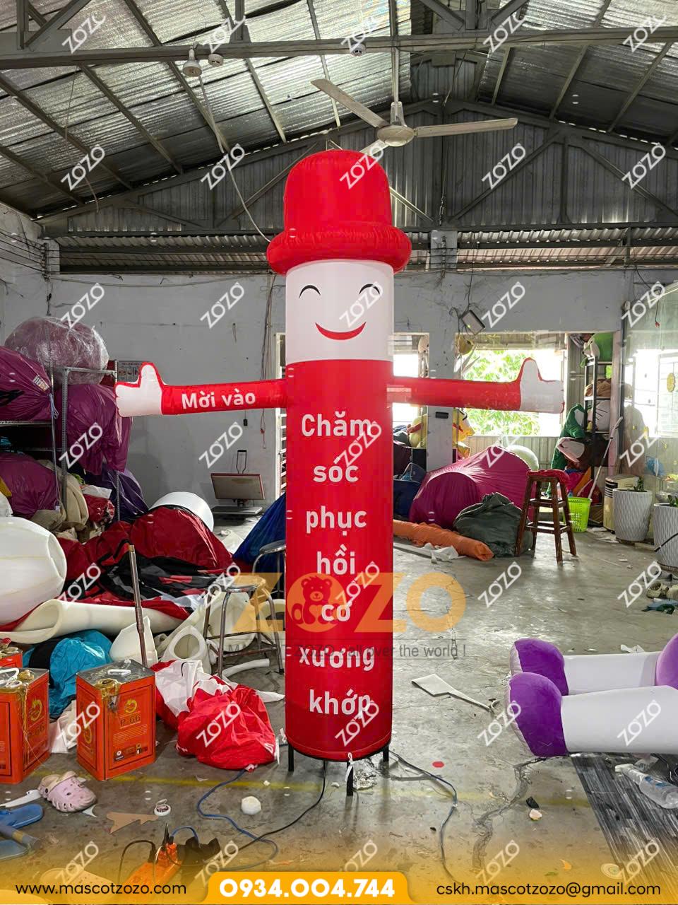 RỐI HƠI ỐNG ĐỎ VẪY TAY