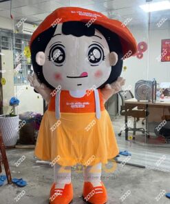 MASCOT CÔ GÁI ĂN VẶT NHIỀU NHIỀU