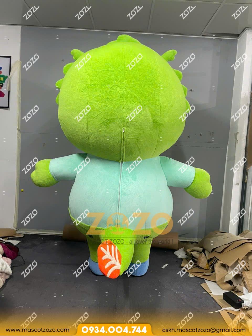 MASCOT HƠI KHỦNG LONG XANH - Ảnh 4
