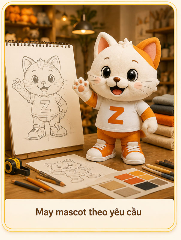 May mascot theo yêu cầu